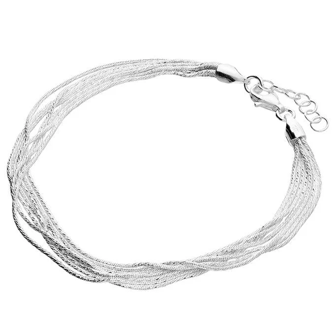 Bangle Bracelets with Birthstone Accents7-Strand Bracelet - Sterling Silver