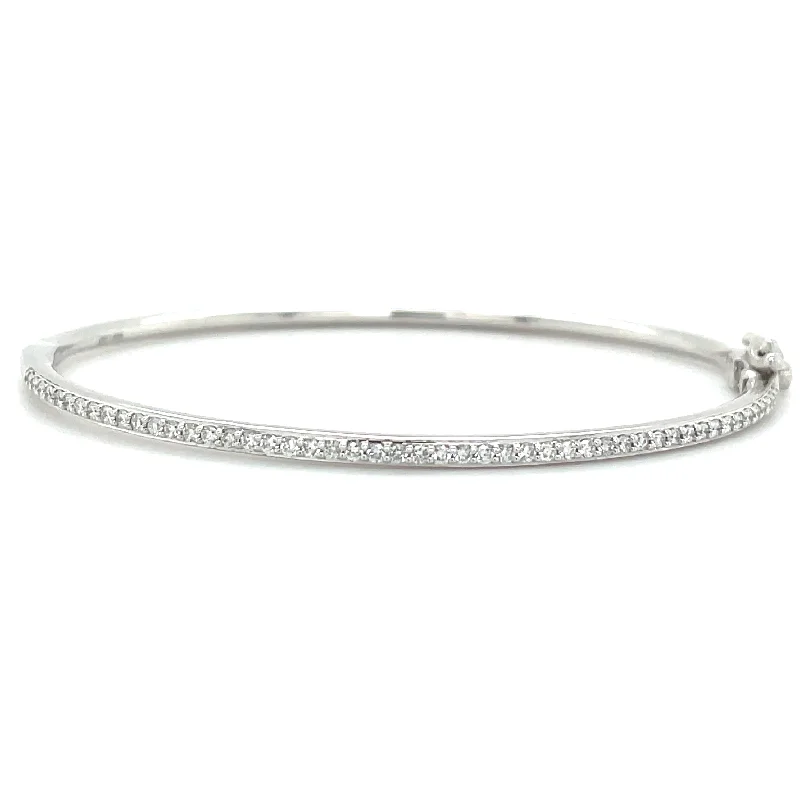 Solid Gold Bangles with Intricate Engravings14ct White Gold 0.60ct Laboratory Grown Diamond Bangle