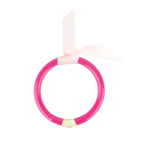 Bangle Bracelets with Birthstone AccentsBuDhaGirl | All Season Bangle for Babies in Epic Pink