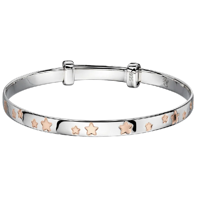 Adjustable Leather Bangles for a Bohemian StyleLittle Star Jessica Rose Gold Stars Christening Bangle