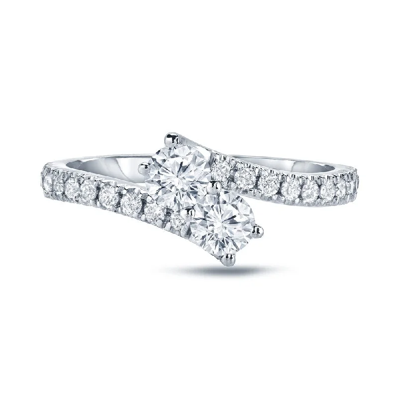 Auriya 1/2ct TDW Round Two Stone Diamond Engagement Ring 14k Gold (H-I, SI1-SI2)