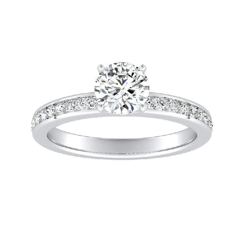 Auriya 14k Gold Classic 3/4 carat TW Channel-set Round Diamond Engagement Ring (G-H, VS1-VS2)