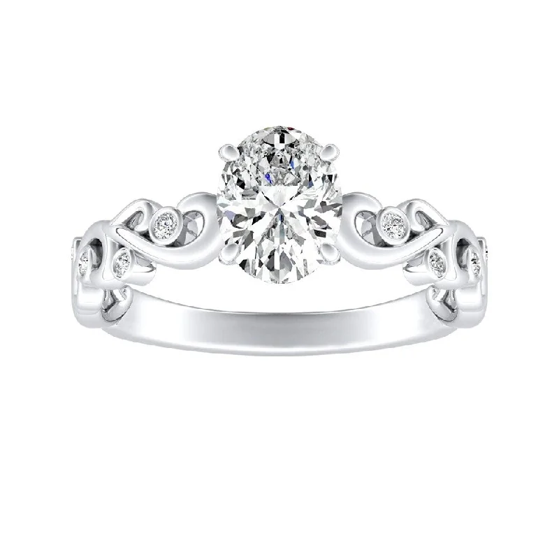 Auriya 18k Gold 1/3ctw Vintage Oval-cut Solitaire Diamond Engagement Ring (H-I, SI1-SI2)