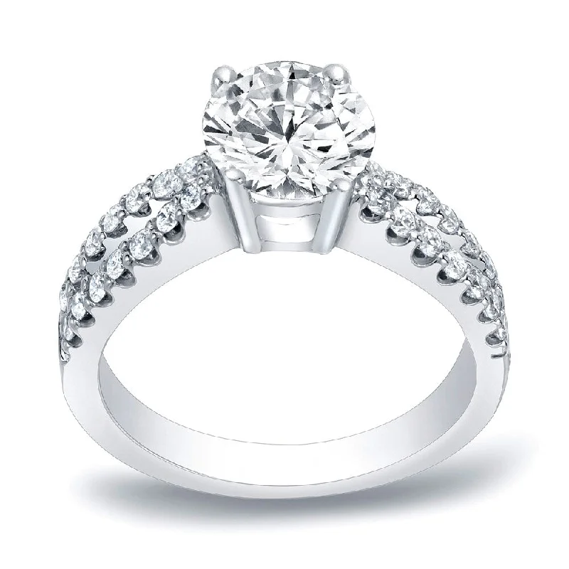 Auriya 1ctw Round Split-Shank Diamond Engagement Ring Platinum