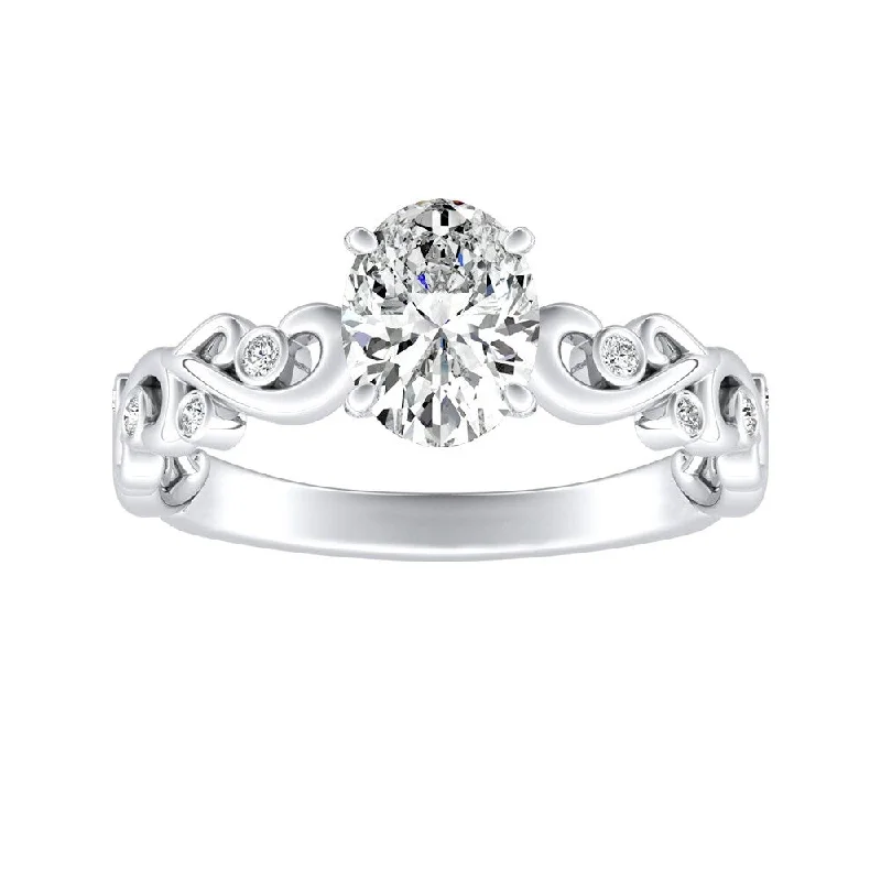 Auriya 1ctw Vintage Oval-cut Solitaire Diamond Engagement Ring Platinum (H-I, SI1-SI2)