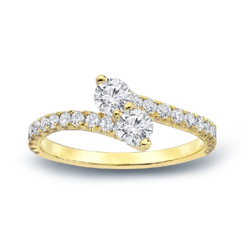 Auriya 3/4ct TDW Round Two Stone Diamond Engagement Ring 14k Gold (H-I, SI1-SI2)