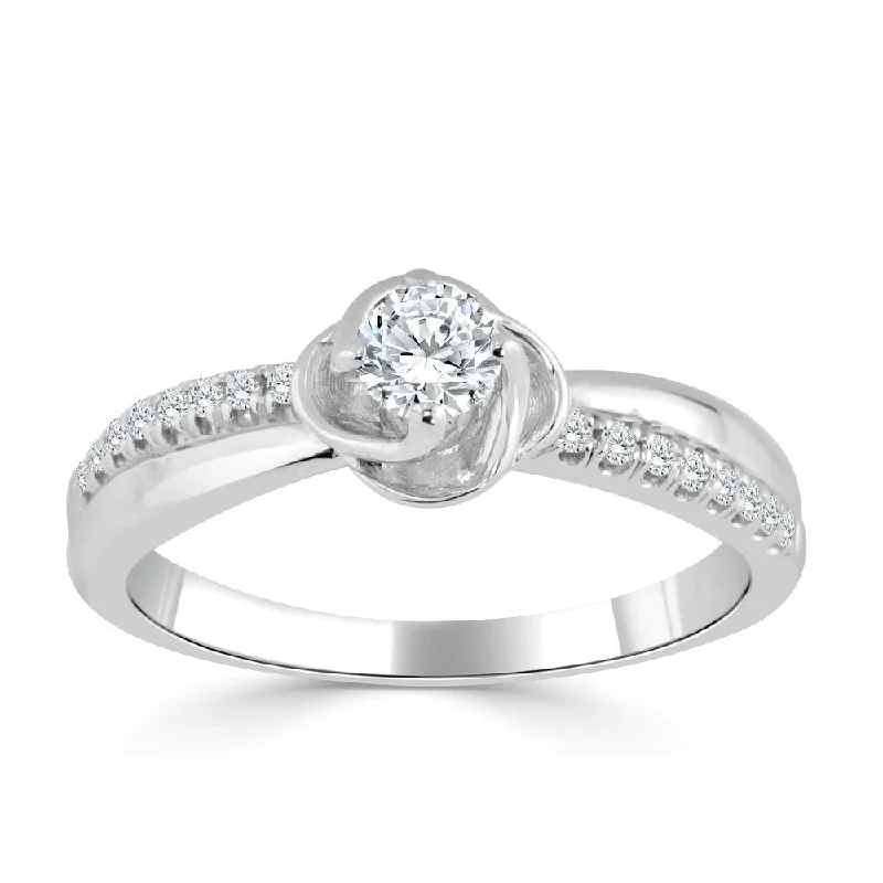 Auriya Petite 1/3ctw Round Diamond Engagement Ring 14k Gold