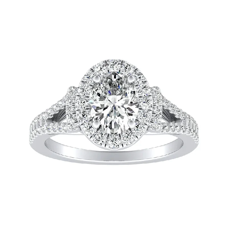 Auriya Platinum 1 1/10ctw Modern Oval Diamond Engagement Ring (H-I, SI1-SI2)