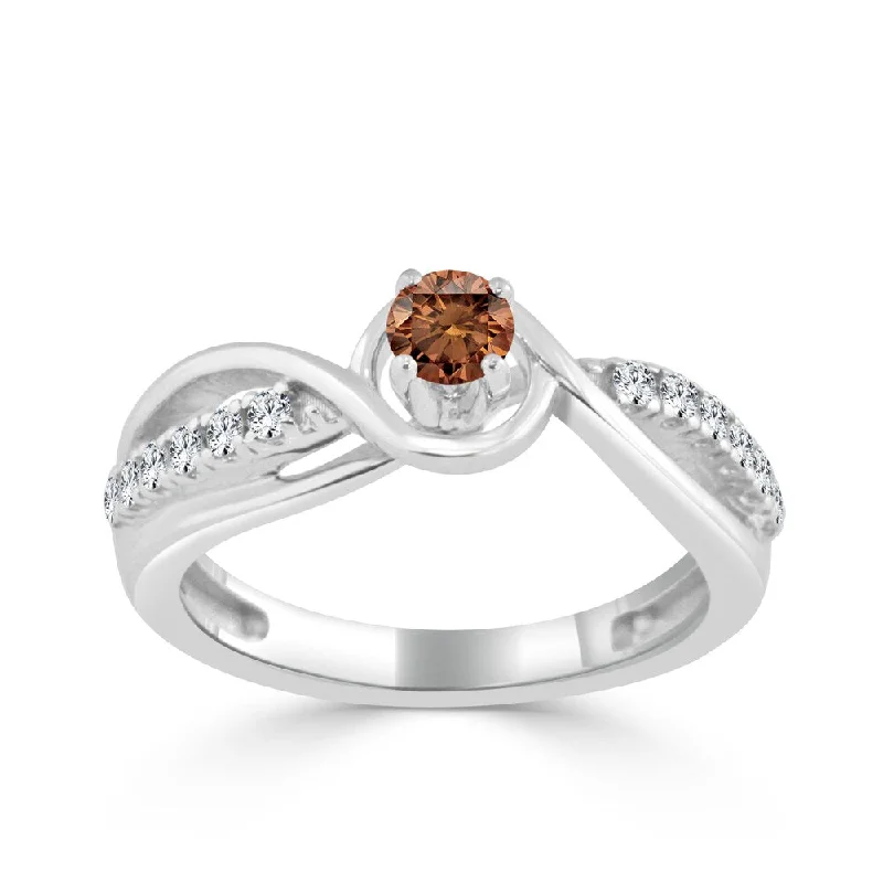 Auriya Twisted 2/5ctw Brown Diamond Engagement Ring 14k Gold (H-I, I1-I2)