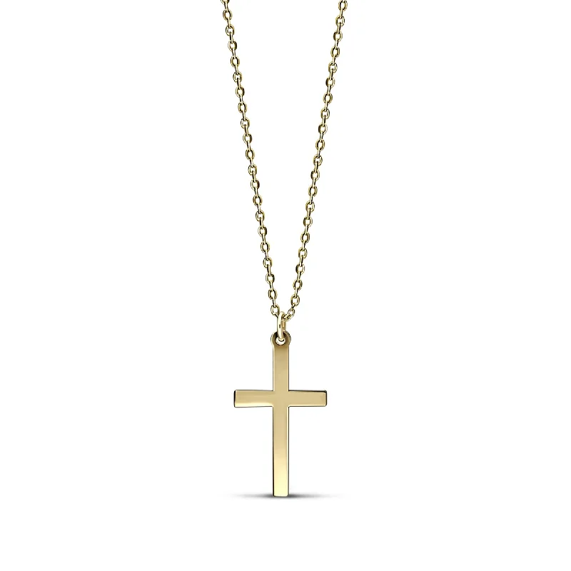 Crystal - Embellished Pendant Necklaces for a Glamorous Look9ct Gold Large Cross Pendant