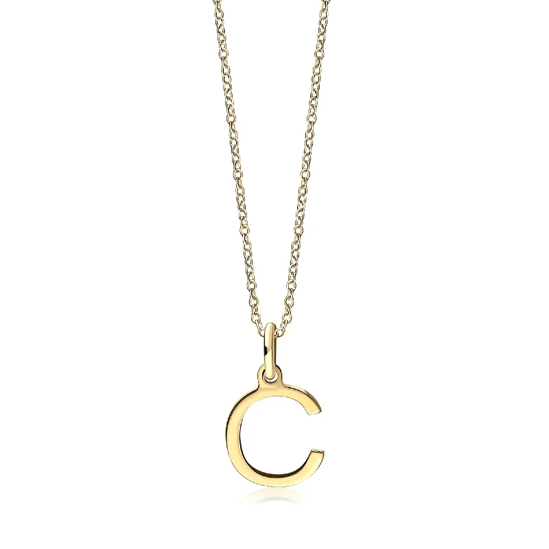 Zodiac Sign Pendant Necklaces for Astrology Enthusiasts9ct Yellow Gold Initial 'C' Necklace