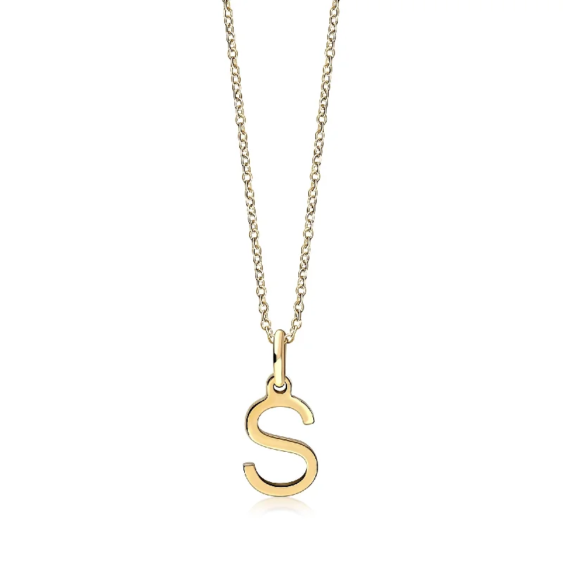 Nature - Inspired Pendant Necklaces with Leaf or Flower Designs9ct Yellow Gold Initial 'S' Necklace