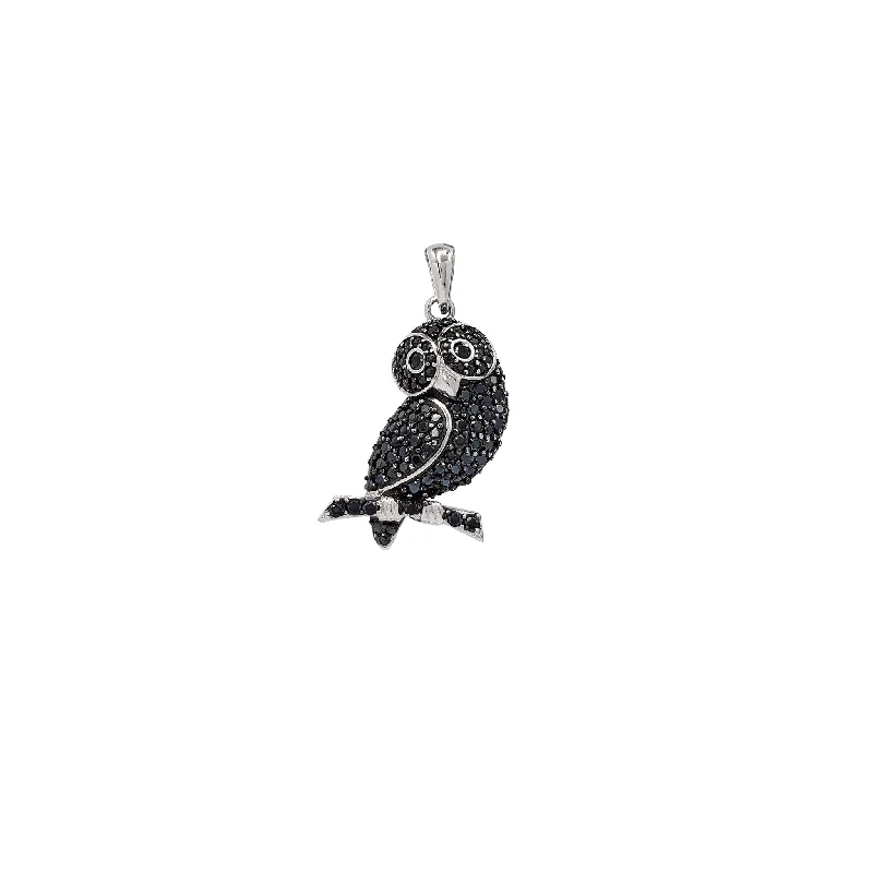 Heart - Shaped Pendant Necklaces with Birthstone InlaysBlack Onyx Owl Pendant (Silver)