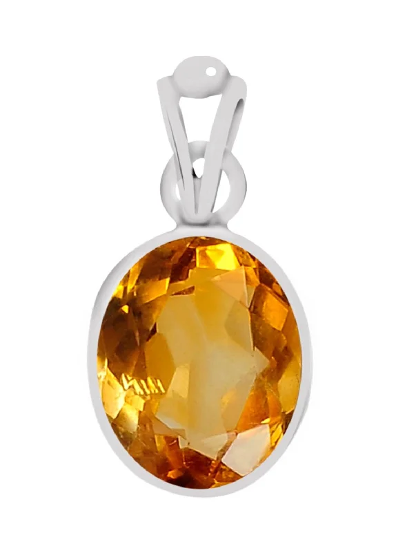 Locket Pendant Necklaces with Personalized EngravingsCertified Citrine (Sunehla) Silver Pendant 3.9cts or 4.25ratti