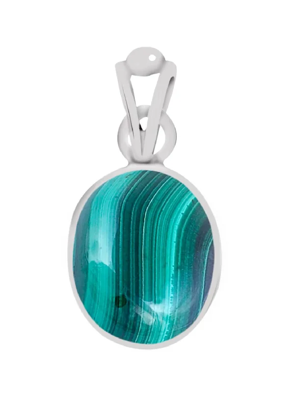 Heart - Shaped Pendant Necklaces with Birthstone InlaysCertified Malachite (Dana Firang) Silver Pendant 3.9cts or 4.25ratti