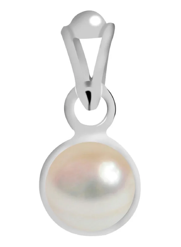 Crystal - Embellished Pendant Necklaces for a Glamorous LookCertified Pearl (Moti) Silver Pendant 4.8cts or 5.25ratti