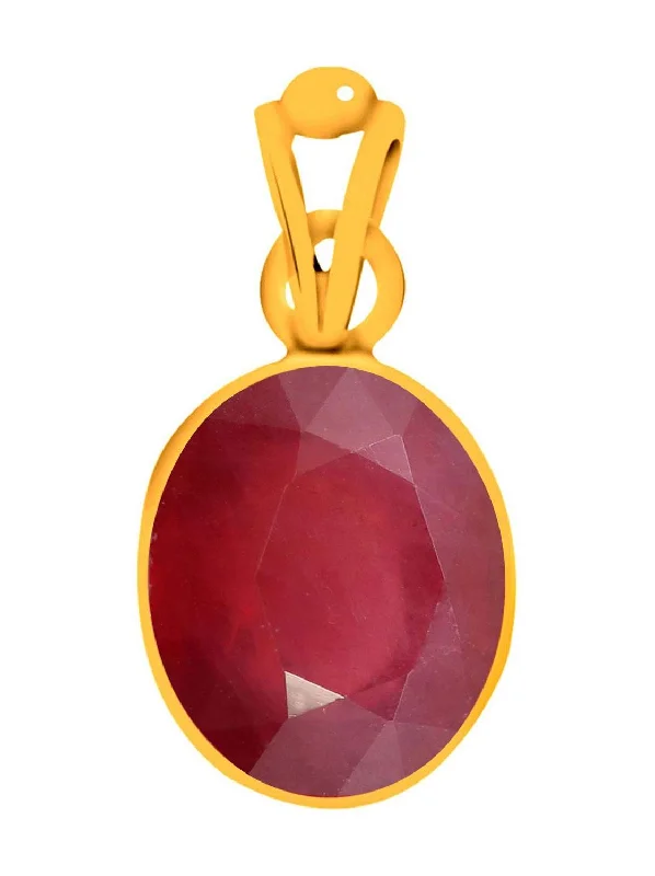 Crystal - Embellished Pendant Necklaces for a Glamorous LookCertified Ruby Premium Manik Panchdhatu Pendant 5.5cts or 6.25ratti