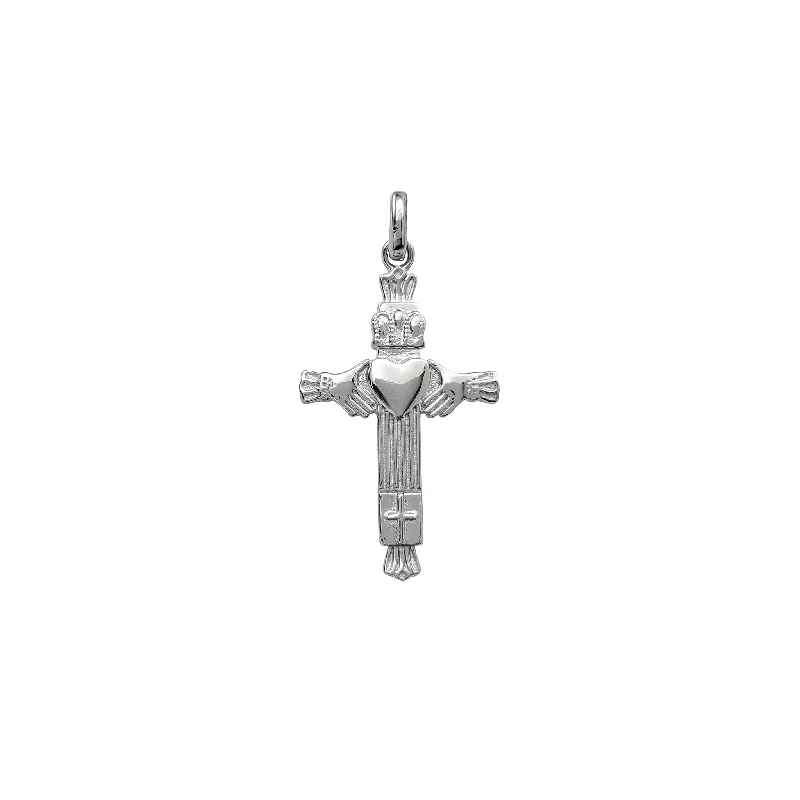 Zodiac Sign Pendant Necklaces for Astrology EnthusiastsGlossy Claddagh Cross Pendant (Silver)