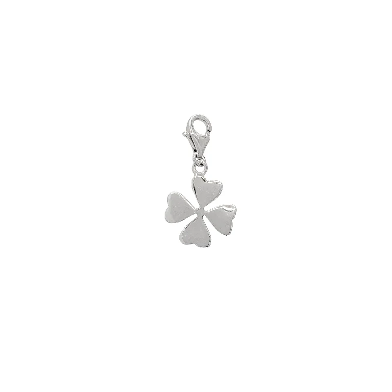 Heart - Shaped Pendant Necklaces with Birthstone InlaysGlossy Lucky Clover Charm Pendant (Silver)