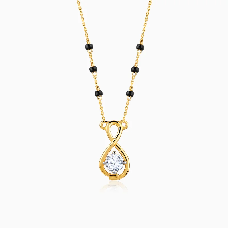 Locket Pendant Necklaces with Personalized EngravingsGold Bandhan Bliss Diamond Mangalsutra