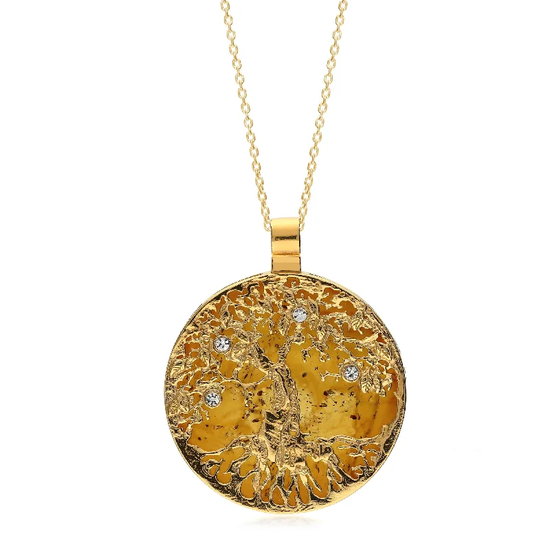 Heart - Shaped Pendant Necklaces with Birthstone InlaysGold Vermeil Amber X Large Tree of Life Pendant