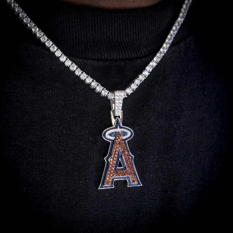 Locket Pendant Necklaces with Personalized EngravingsLos Angeles Angels Official MLB Logo Pendant