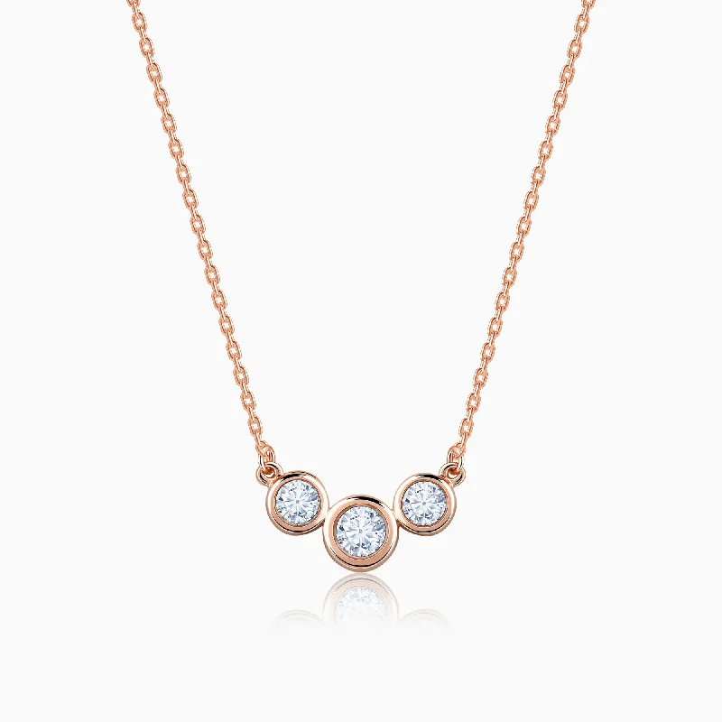 Nature - Inspired Pendant Necklaces with Leaf or Flower DesignsRose Gold Cercle Diamond Necklace