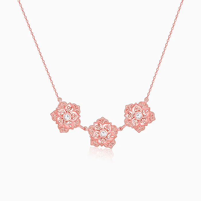 Nature - Inspired Pendant Necklaces with Leaf or Flower DesignsRose Gold Filigree Flora Necklace