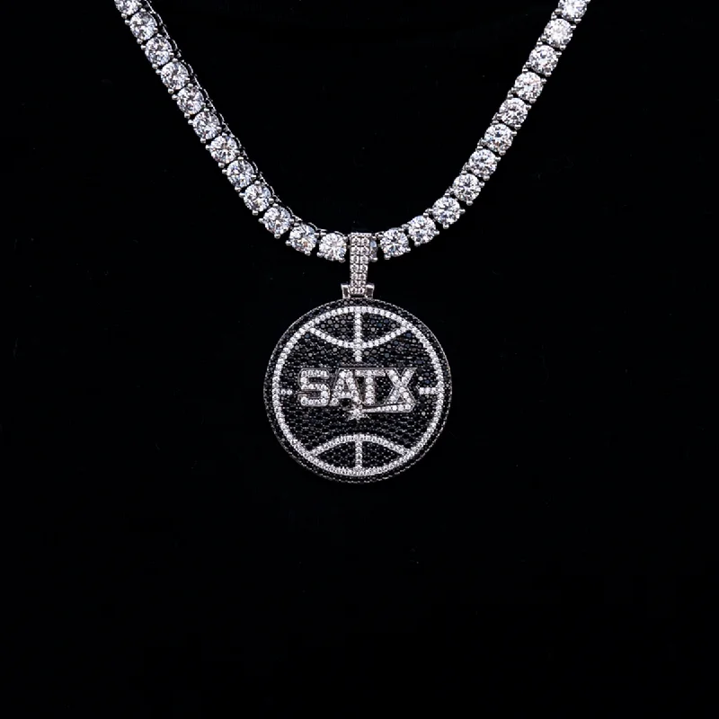 Crystal - Embellished Pendant Necklaces for a Glamorous LookSan Antonio Spurs Official NBA SATX Logo Pendant