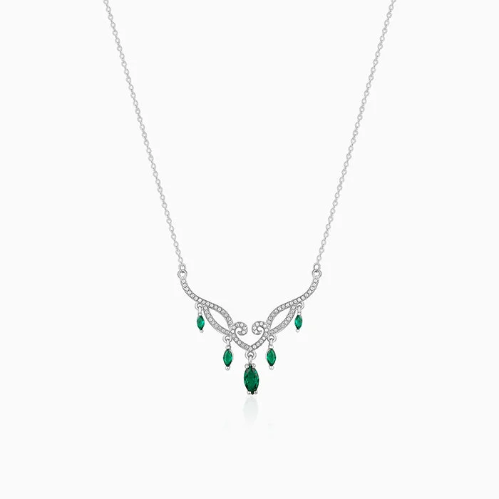 Heart - Shaped Pendant Necklaces with Birthstone InlaysSilver Dynamic Drop Pendant With Link Chain