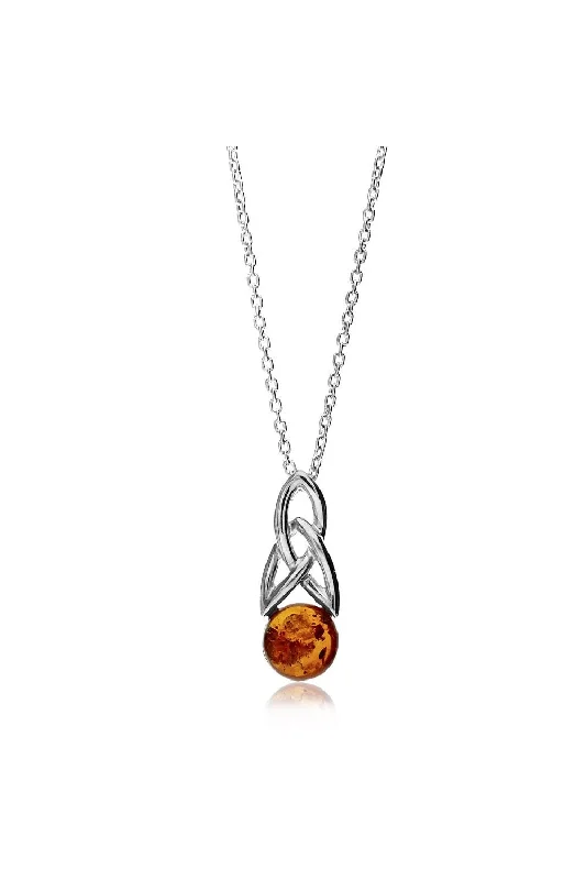 Crystal - Embellished Pendant Necklaces for a Glamorous LookSterling Silver Amber Dinky Celtic Pendant