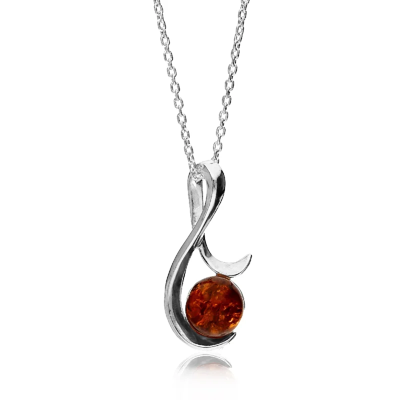 Zodiac Sign Pendant Necklaces for Astrology EnthusiastsSterling Silver Amber Music Note Pendant