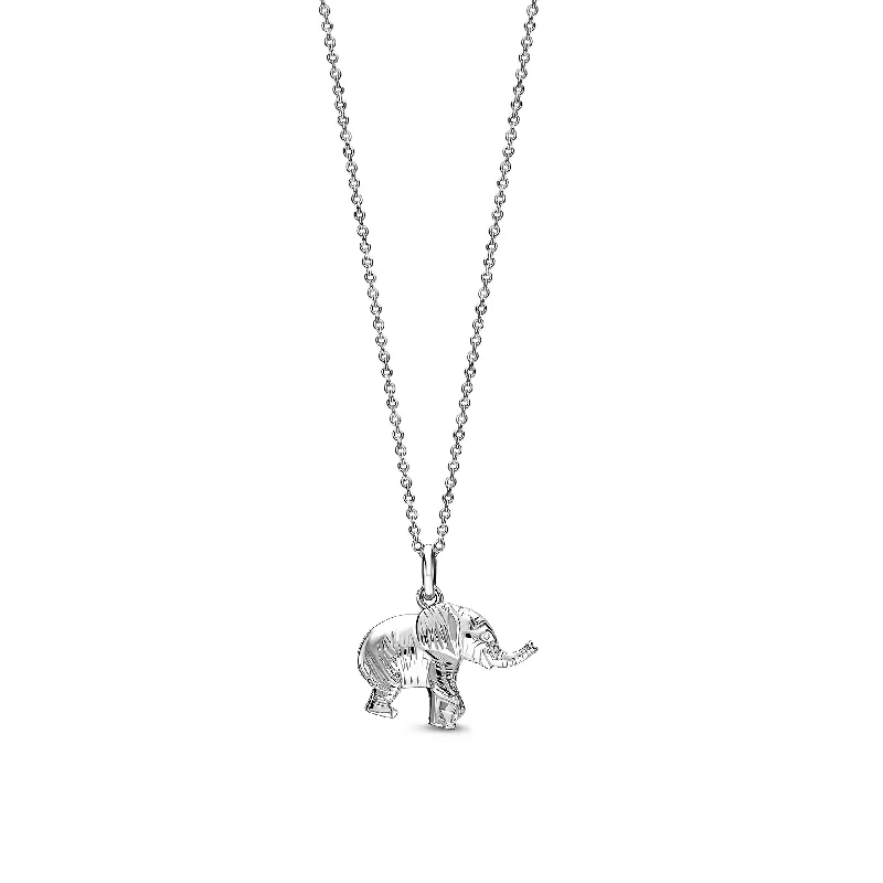 Locket Pendant Necklaces with Personalized EngravingsSterling Silver Small Elephant Pendant