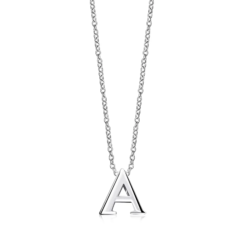 Nature - Inspired Pendant Necklaces with Leaf or Flower DesignsSterling Silver Initial 'A' Necklace