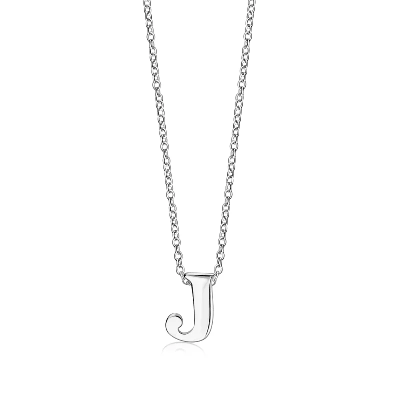 Nature - Inspired Pendant Necklaces with Leaf or Flower DesignsSterling Silver Initial 'J' Necklace