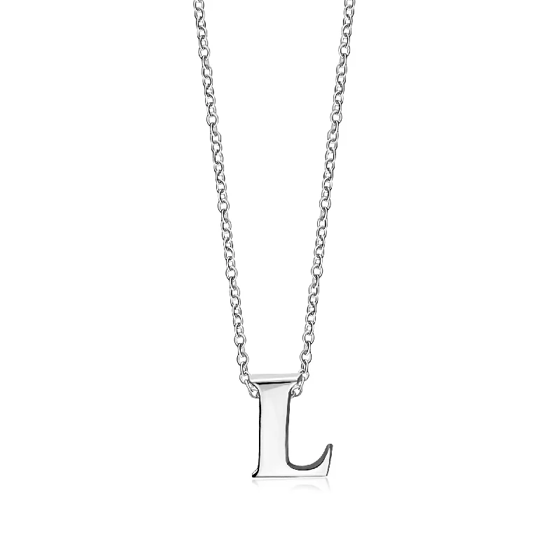 Crystal - Embellished Pendant Necklaces for a Glamorous LookSterling Silver Initial 'L' Necklace