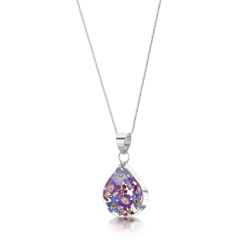 Crystal - Embellished Pendant Necklaces for a Glamorous LookSterling Silver Purple Haze Medium Teardrop Pendant