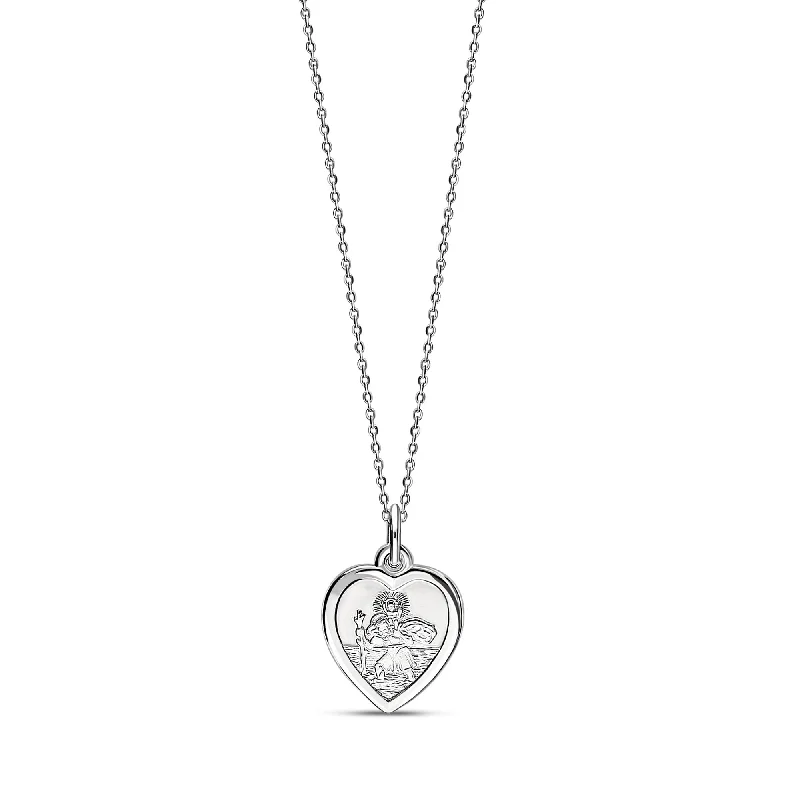 Zodiac Sign Pendant Necklaces for Astrology EnthusiastsSterling Silver Small St. Christopher Heart Pendant