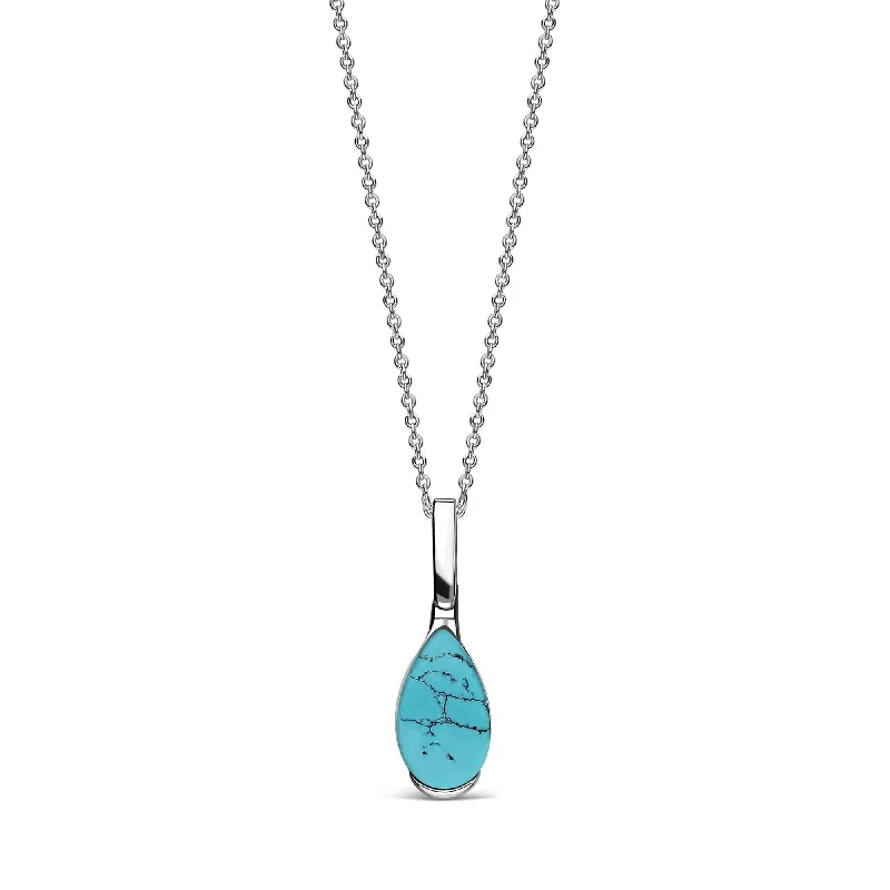 Zodiac Sign Pendant Necklaces for Astrology EnthusiastsSterling Silver Turquoise Teardrop Pendant